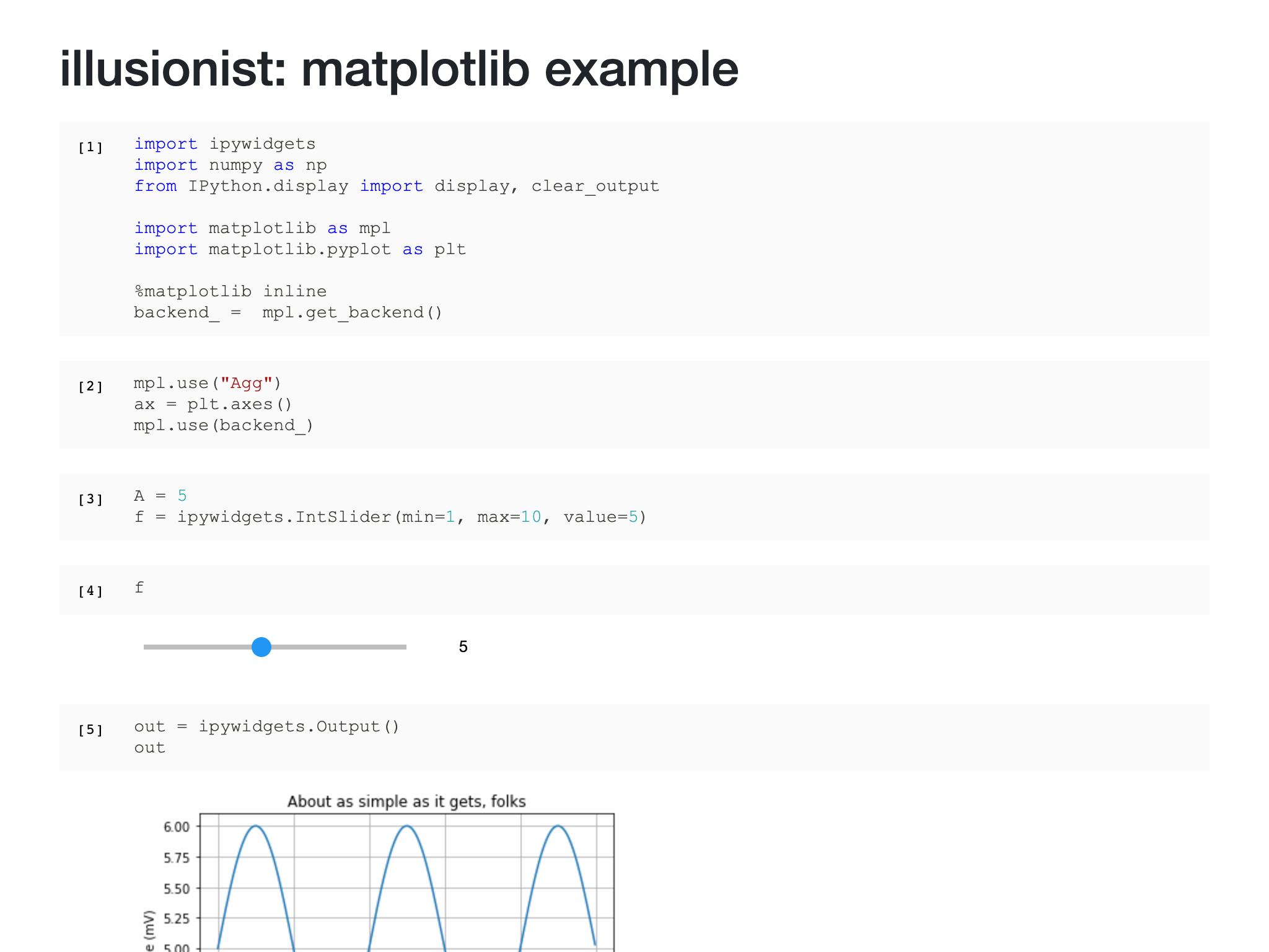 Matplotlib notebook